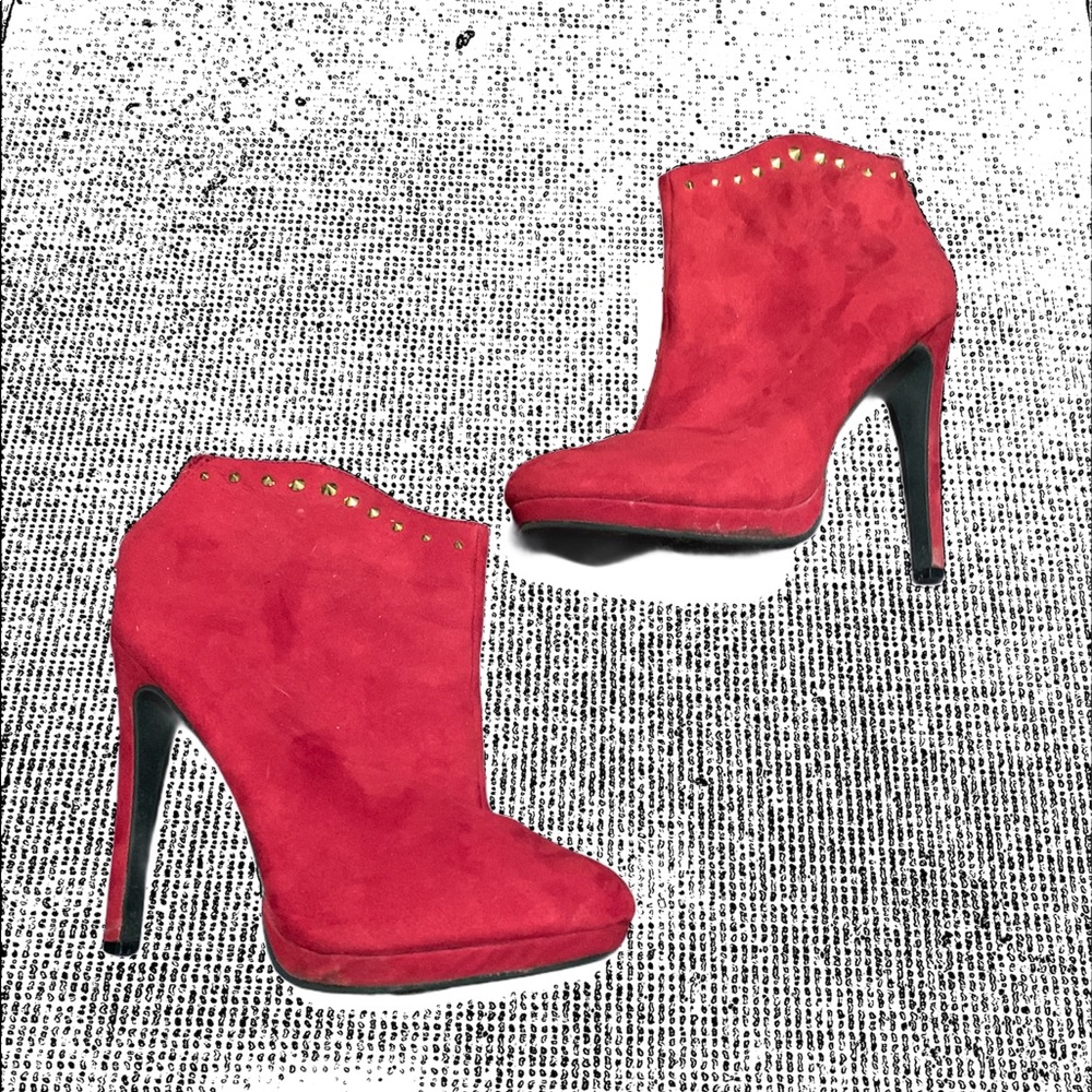 Mossimo Red Suede Booties